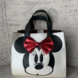 Disney Black and White Mini Bag with Red Bow